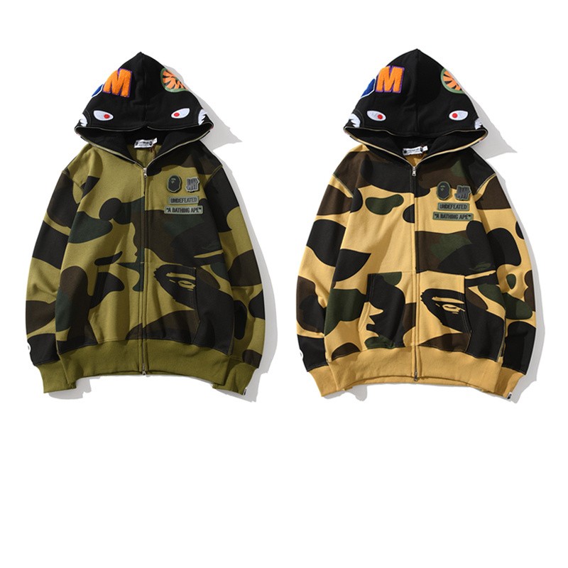 Undefeated x Bape Union Hoodie 2 Colors Green Yellow M~2XL B15XC6622